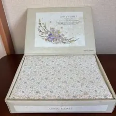 【新品未使用】ロフテー フラットシーツ シングル 刺繍 フラワー 花 箱無し発送