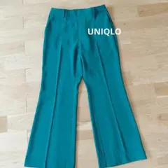UNIQLOセンタープレスパンツ　青緑
