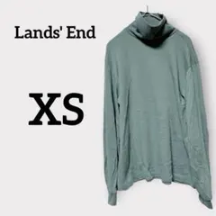 Lands' End 【XS】タートルネック トップス 長袖 グリーン