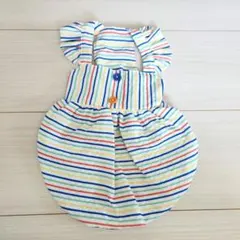 ボーダーバルーンワンピ犬春・夏服