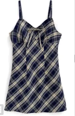 GRL チェック柄リボンキャミワンピース[dk1292]