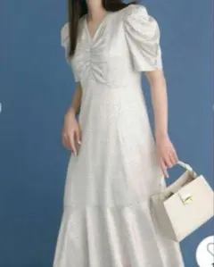 【定価20900円】セルフォード　ドット　ワンピース　白