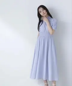 NATURAL BEAUTY BASIC ライトブルースモッキングワンピース M