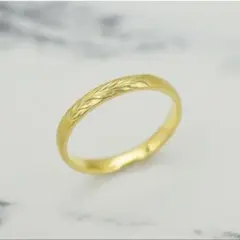 タイムセール♡K18 フラットバンドリング 平打 12号 デザイン 