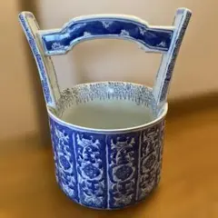 茶道具 京焼・清水焼 名工 橋本喜泉 染付 祥瑞 水指（共箱付き）染付