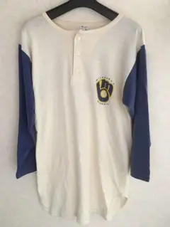 Champion◆80s/7分袖/ヘンリーネックカットソー/Ｌ/コットン
