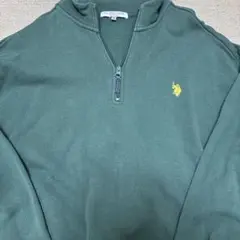 U.S. POLO ASSN. ダークグリーン ジップアップ トレーナー M