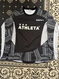 ATHLETA 長袖シャツ 黒/グレー 関東第一
