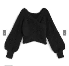 GRL フェザーニットカシュクールトップス