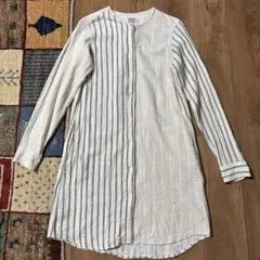 ガイジンメイド　リネン ガーゼ　ワンピース　シャツ　ノーカラーのサムネイル