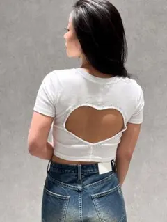 美品 AMBUSH ハートカットアウトTシャツ ホワイト TWICEミナ - メルカリ