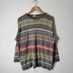 ヴィンテージ商品☆多色ストライプ 長袖ニットセーター