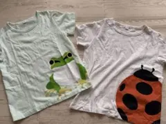無印良品 カエル・テントウムシ Tシャツ 2枚セット 120のサムネイル