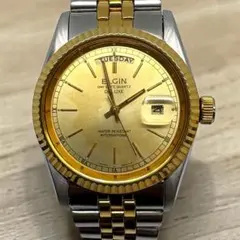 【電池交換済】 ELGIN　腕時計　FKA-125　ゴールド　コンビ　デイデイトのサムネイル