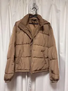 新品タグ付き ブラウン フード付き ダウンジャケット