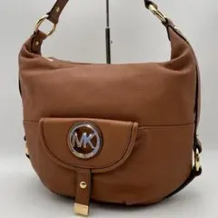 美品 MICHAEL KORS ワンショルダーバッグ レザー ブラウン シボ革