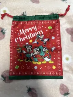 ディズニー♡クリスマス柄巾着♡赤