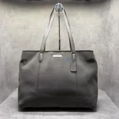COACH レザートリム トートバッグ A4可 チャコール 通勤