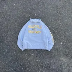 90〜00s RUSSEL ハーフジップスウェット カレッジプリント 袖プリントのサムネイル