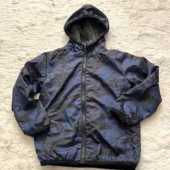 キッズ　SHISKY フード付きジャケット　紺系迷彩柄　120㎝