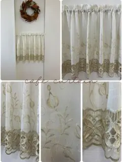 〜*cafe curtain カフェカーテン　刺繍入り*〜