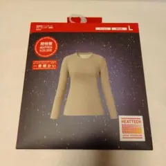 【2239】超極暖ヒートテック　クルーネックT Lサイズ　ベージュ