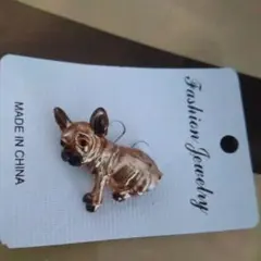 新品未使用　ブローチ　フレンチ　ブルドック　犬