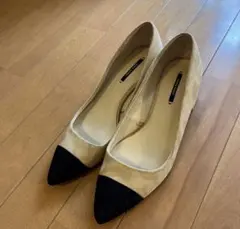 Zaraザラベージュとスエードパンプス ヒール5cm