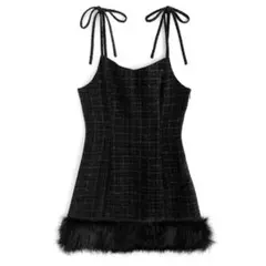 ファーラメツイードミニキャミワンピース[dk1104]