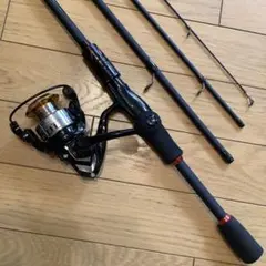 ブラックバス　シーバス4ピース1.8mパックロッド&スピニングリー3000番のサムネイル
