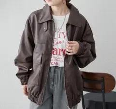 oneafteranotherniceclaup 合皮ビッグブルゾン