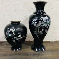 高級美術工芸品 螺鈿細工（らでん細工）黒漆調 特大花瓶 / 飾壺 2026年最新】壺 螺鈿の人気アイテム - メルカリ