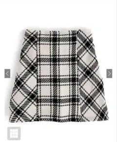 バックリボンツイードチェックミニスカート［gm699］