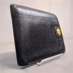 美品 Dunhill ダンヒル 二つ折り財布 レザー 黒 ゴールド金具