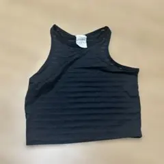 リーボック 黒 ストライプ タンクトップ スピードウィック〈M〉