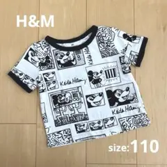 【H&M】ミッキーマウス　キースヘリング　半袖　Tシャツ　110サイズ
