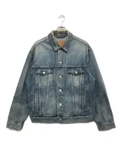 BALENCIAGA デニムジャケット 総柄 21SS オールオーバーロゴ 46のサムネイル