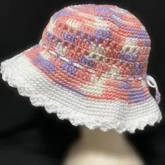 59 手編みハンドメイド バケットハット パステルカラーのサムネイル