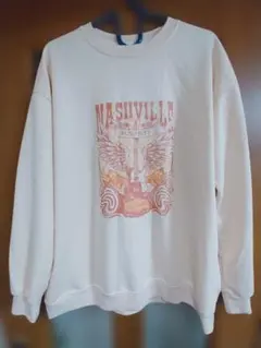 NASHVILLE グラフィック トレーナー ｌクリーム色