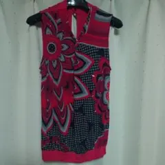Desigual 花柄 ノースリーブ チュニック レッド系