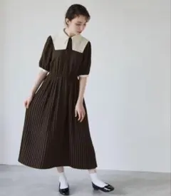 idem✨タグ付　ダブルカラー ワンピース イデム　半袖　ロングワンピースのサムネイル