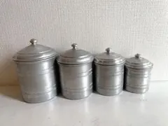 アンティーク フランス蚤の市 キャニスターセット アルミ缶 キッチン