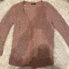 フワフワピンクカーディガン Vネック INGNI