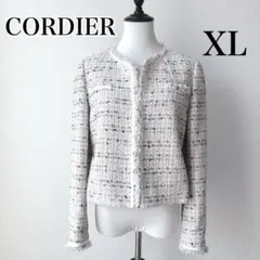 未使用級✨ワールド　コルディア　XL ツイードノーカラージャケット　入学式のサムネイル