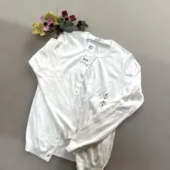 ユニクロホワイト UVカット カーディガン Mサイズ