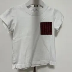 【美品】ファミリア　チェック　ポケット　Tシャツ 赤チェック　ホワイト　白