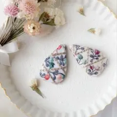 ♡インド刺繍リボン　ハート型パッチンピン　2個セット♡