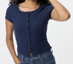 本日最終お値下げ UNIQLO ワッフルフルオープンミニT NAVY XXLのサムネイル