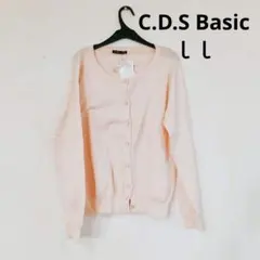C.D.S Basic ニットカーディガン LL ピンク