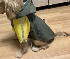 REAL 犬用レインコート カーキ×イエロー　２Ｌのサムネイル